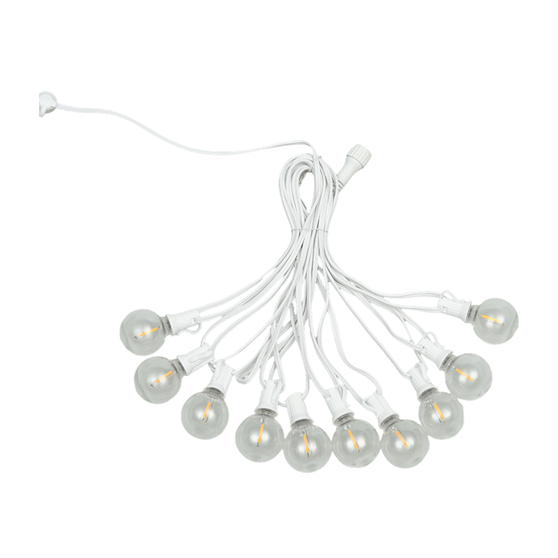G40 Clip-on E12 Spiral Warm White String Lights(White style)