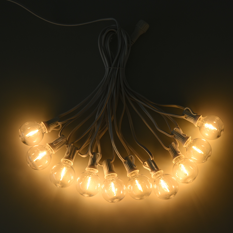 G40 Clip-on E12 Spiral Warm White String Lights(White style)