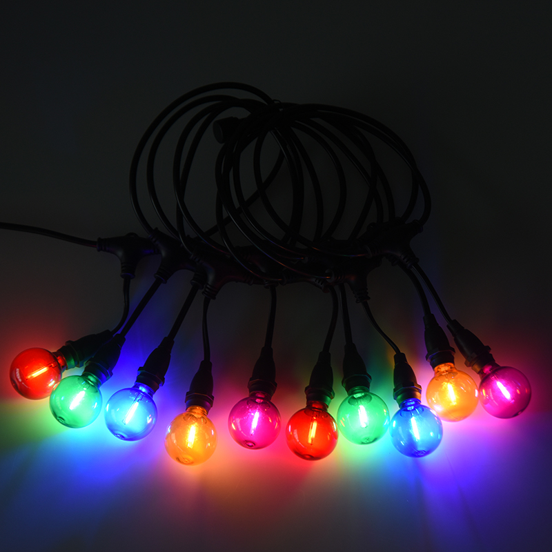G40 round bulb E12 screw base colored pendant type string light