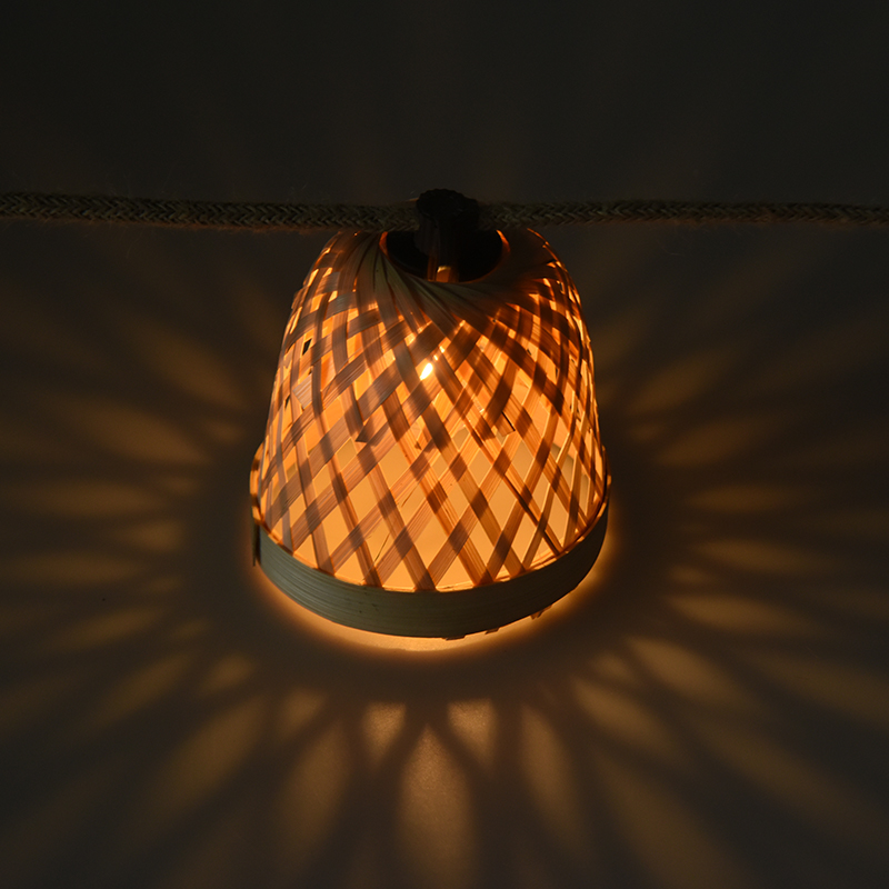 Bamboo weave G40 solar light string (5 meters 10 lights)
