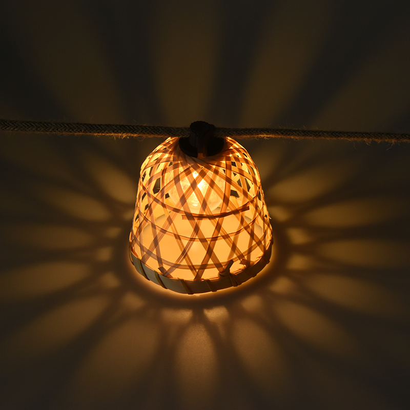 Bamboo weave G40 solar light string (5 meters 10 lights)