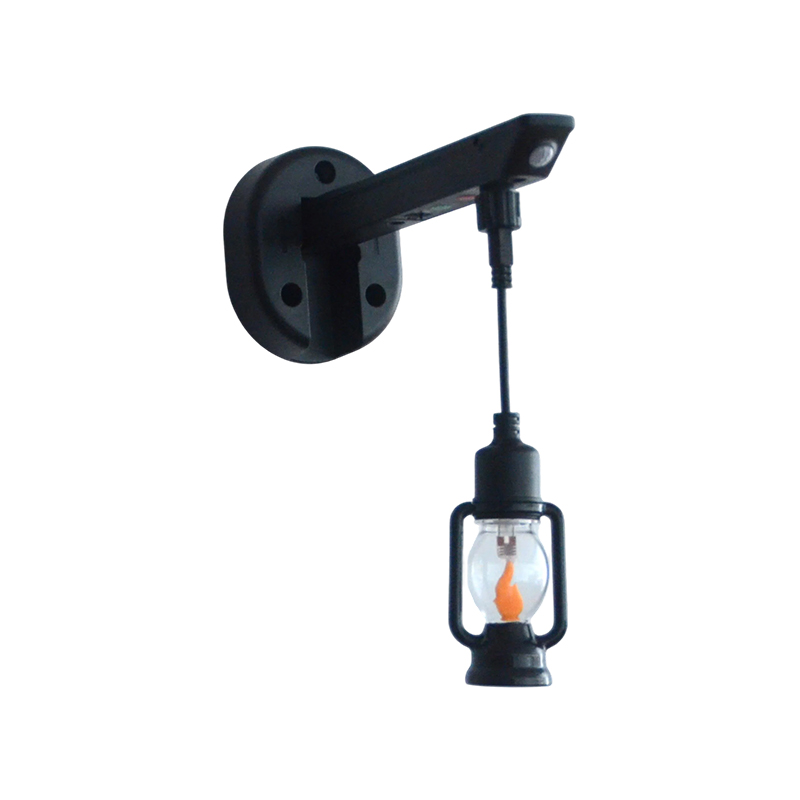 Vintage kerosene lamp style solar wall light (flame effect)