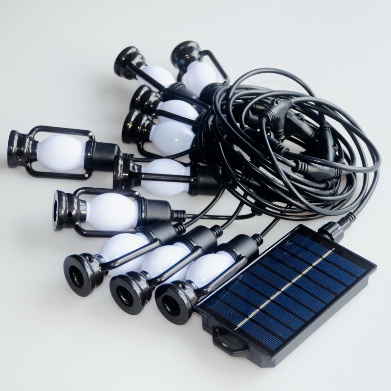 Classic black kerosene lamp solar string light