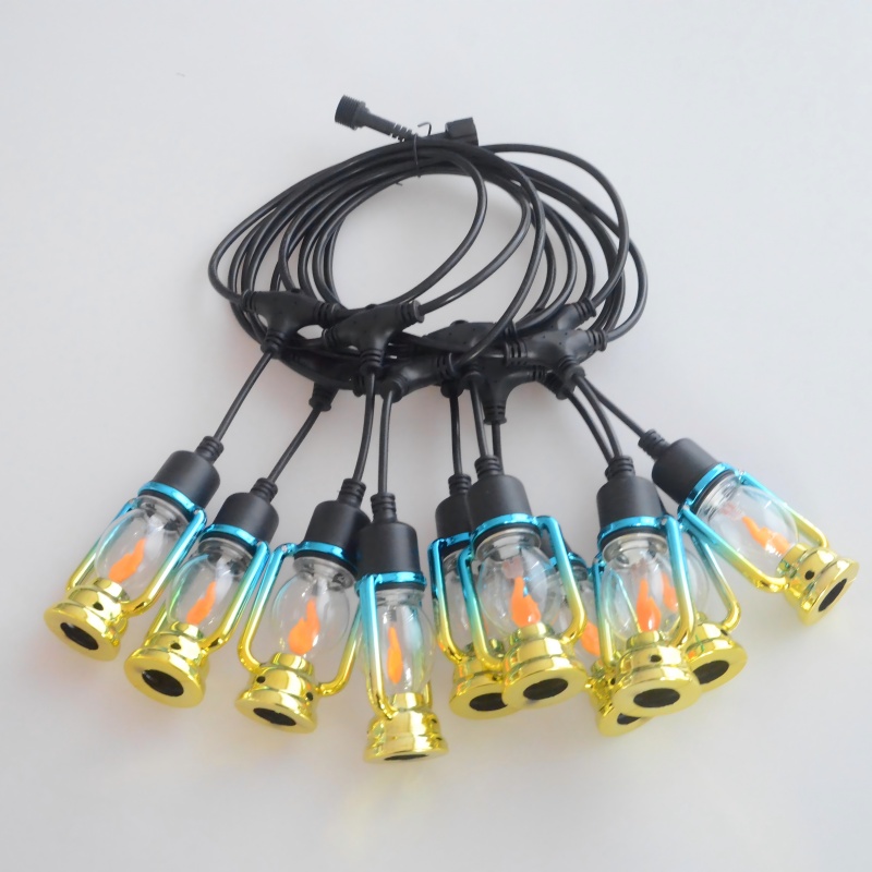 Gradient Blue Flame Lantern Outdoor String Lantern